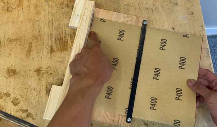 Build sandpaper cutting jig for your finishing sander