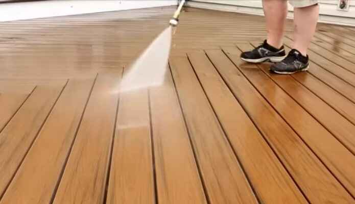 How to power wash composite decking
