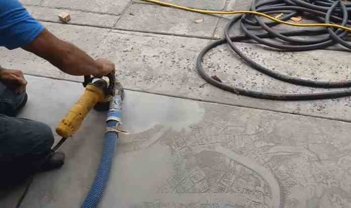 sanding concrete